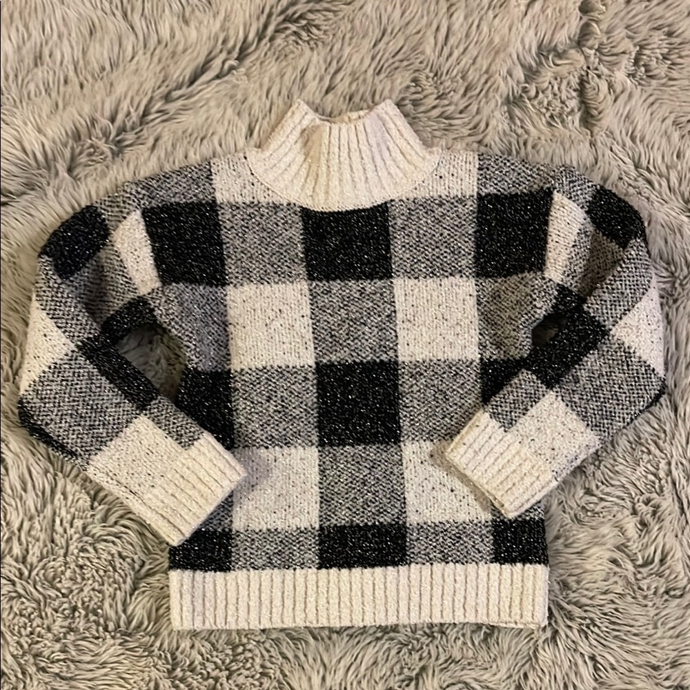 Plaid Black and White toddler Sweater